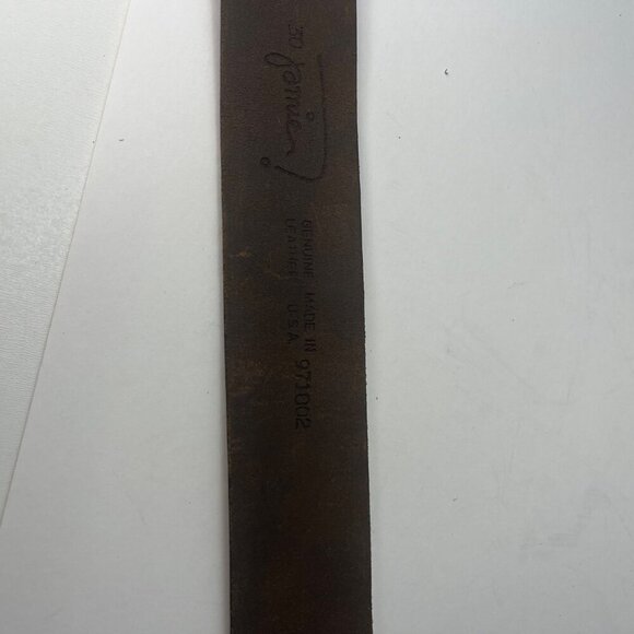 Jamie Leather Belt Size 30 Two Prong Buckle Unisex Black Color USA Made Boho - Picture 8 of 11